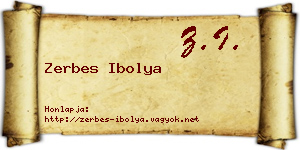 Zerbes Ibolya névjegykártya